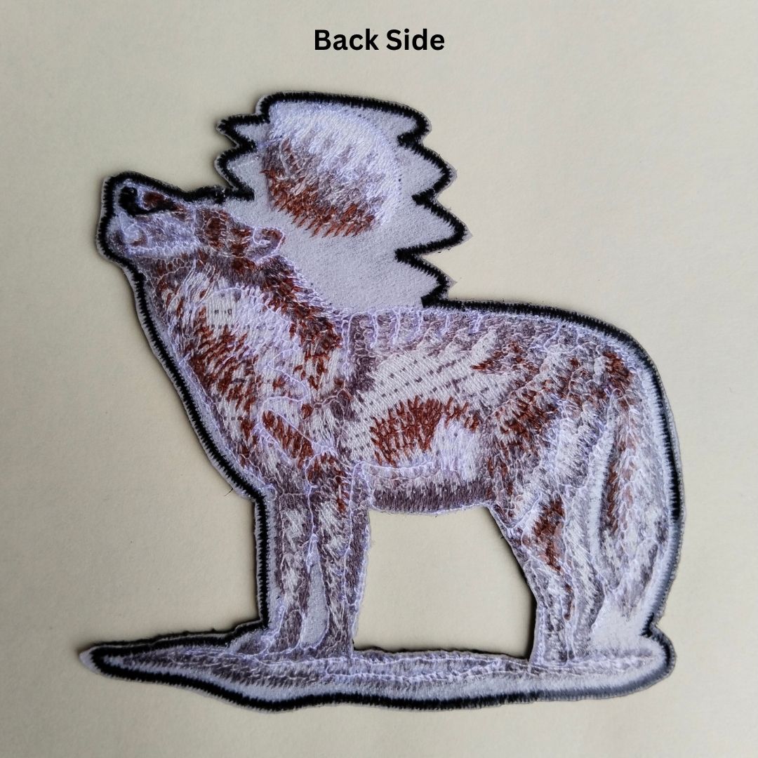 Wolf Howling at Moon Iron-On Patch