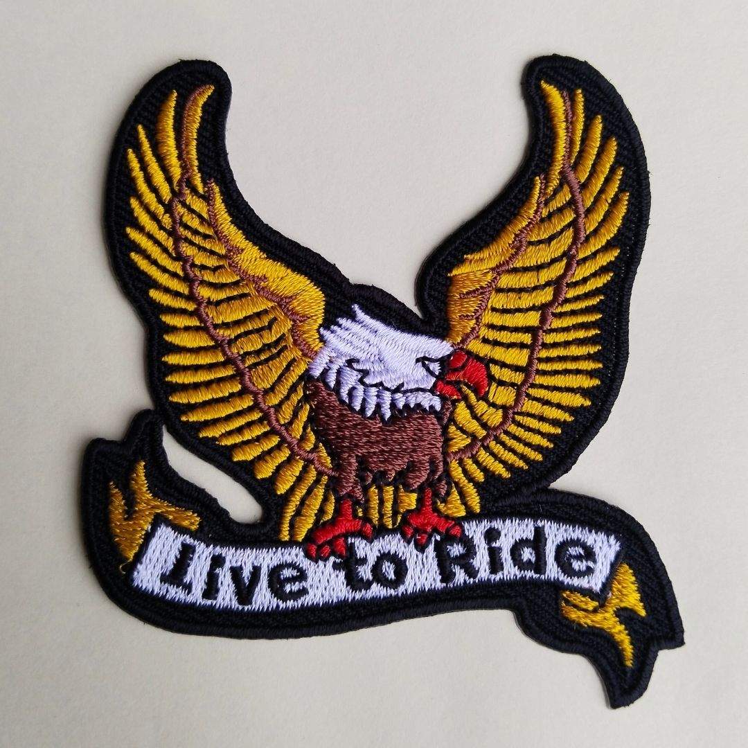 Live to Ride Eagle Iron-On Patch