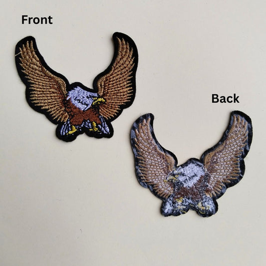 Gleemify eagle wings hotfix embroidered patch close-up vivid colours for jacket DIY India