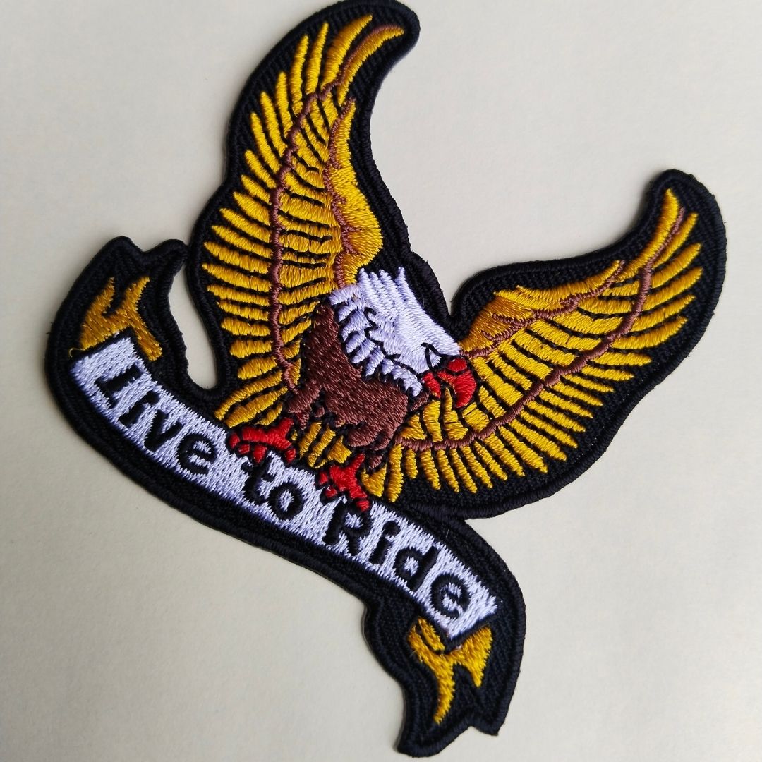 Live to Ride Eagle Iron-On Patch
