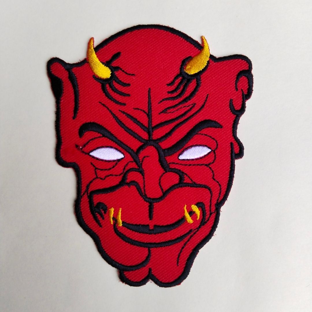 Red Devil Mask Iron-On Patch