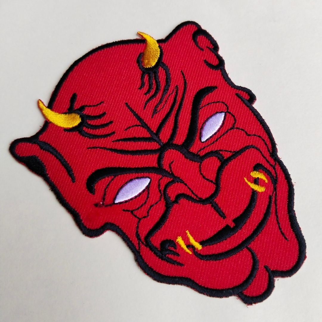 Red Devil Mask Iron-On Patch