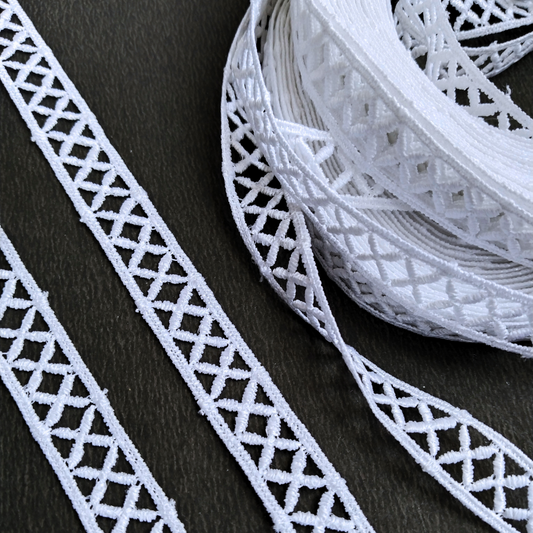 2 Meters | Cross Design Lace for Clothing & DIY Crafts