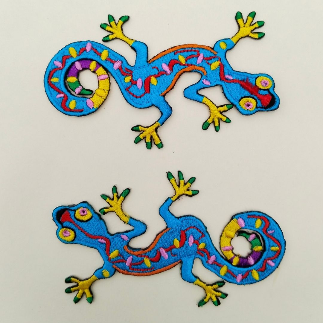 Colorful Lizard Iron-On Patch
