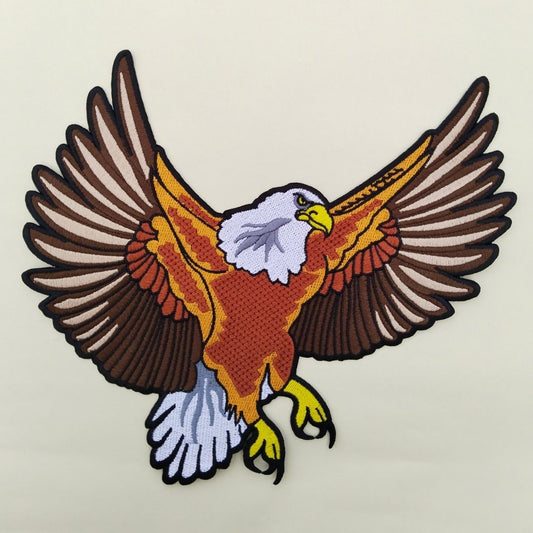 Gleemify large flying eagle hotfix patch close-up vivid detail for biker jacket India
