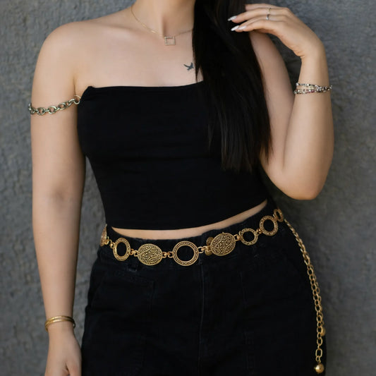 Gold plated traditional kamarbandh worn on ethnic wear India – Gleemify