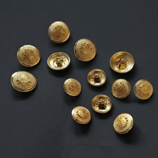 Gold crest heraldic button detail – metal shank, 21mm and 16mm, for blazer suit uniform – Gleemify