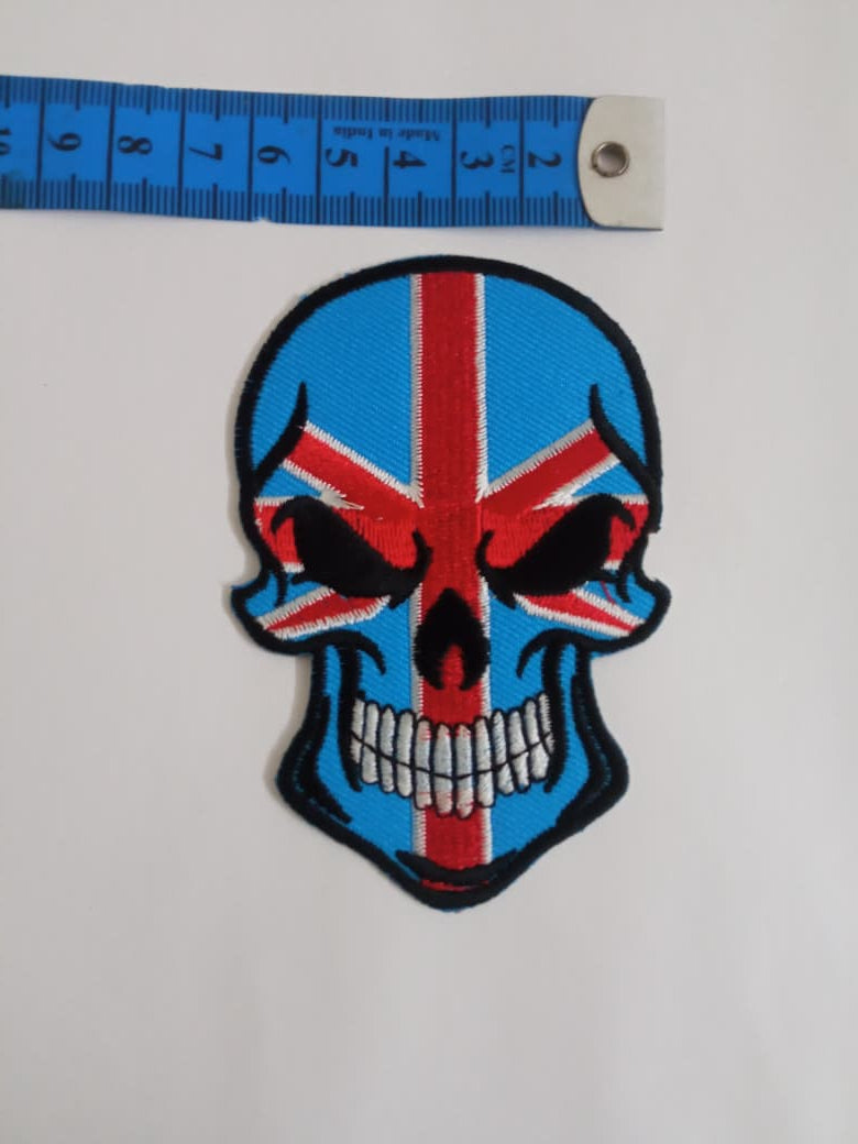 Union Jack Skull Iron-On Patch