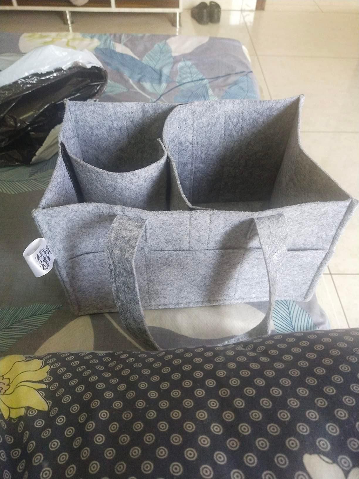 Gray Nursery Storage Organizer-Foldable and Portable for Travelling with multiple compartments for easy organization