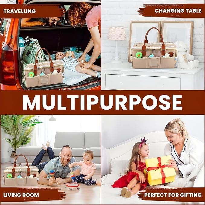 Nursery Storage Organizer-Foldable and Portable for Travelling ideal for changing tables and living rooms