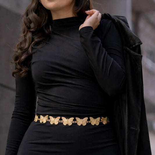 Gold Plated Butterfly Waist Chain Belt for Women | Ethnic Kamarbandh