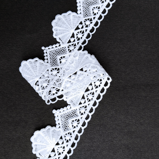 9 Meters | Dyeable Sequins Floral Lace Trim for Clothing & DIY