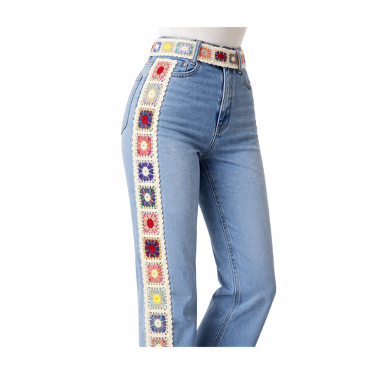 Handmade Crochet Multicolor Lace Trim for Saree, Dress, Dupatta, Curtain & DIY Decoration | 2 Meters