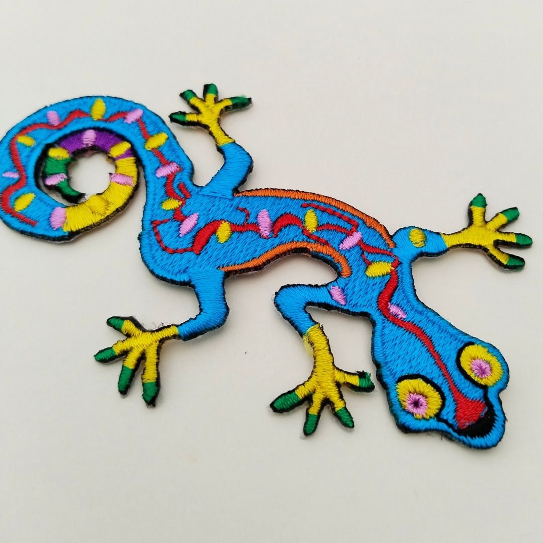 Colorful Lizard Iron-On Patch