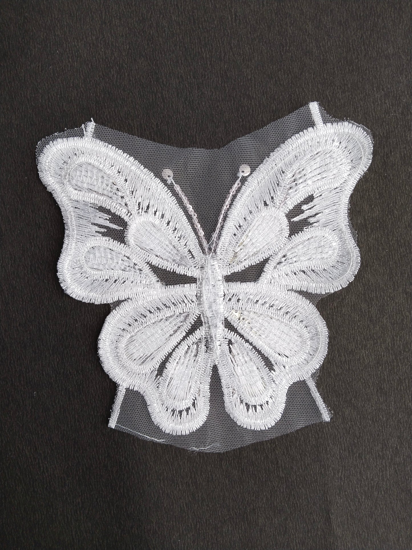 Silver Sequin Butterfly Patch for Dresses & Crafts