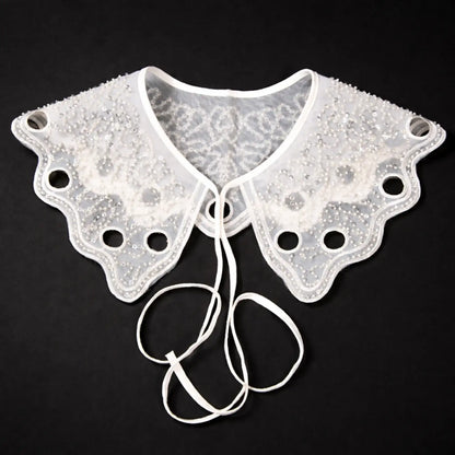 Peter Pan collar product view – sequins beads, 16 inch wide, detachable for women India – Gleemify