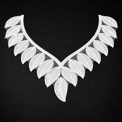Leaf neckline patch on garment – sequins beads, 13.5x12 inch, for blouse gown India – Gleemify