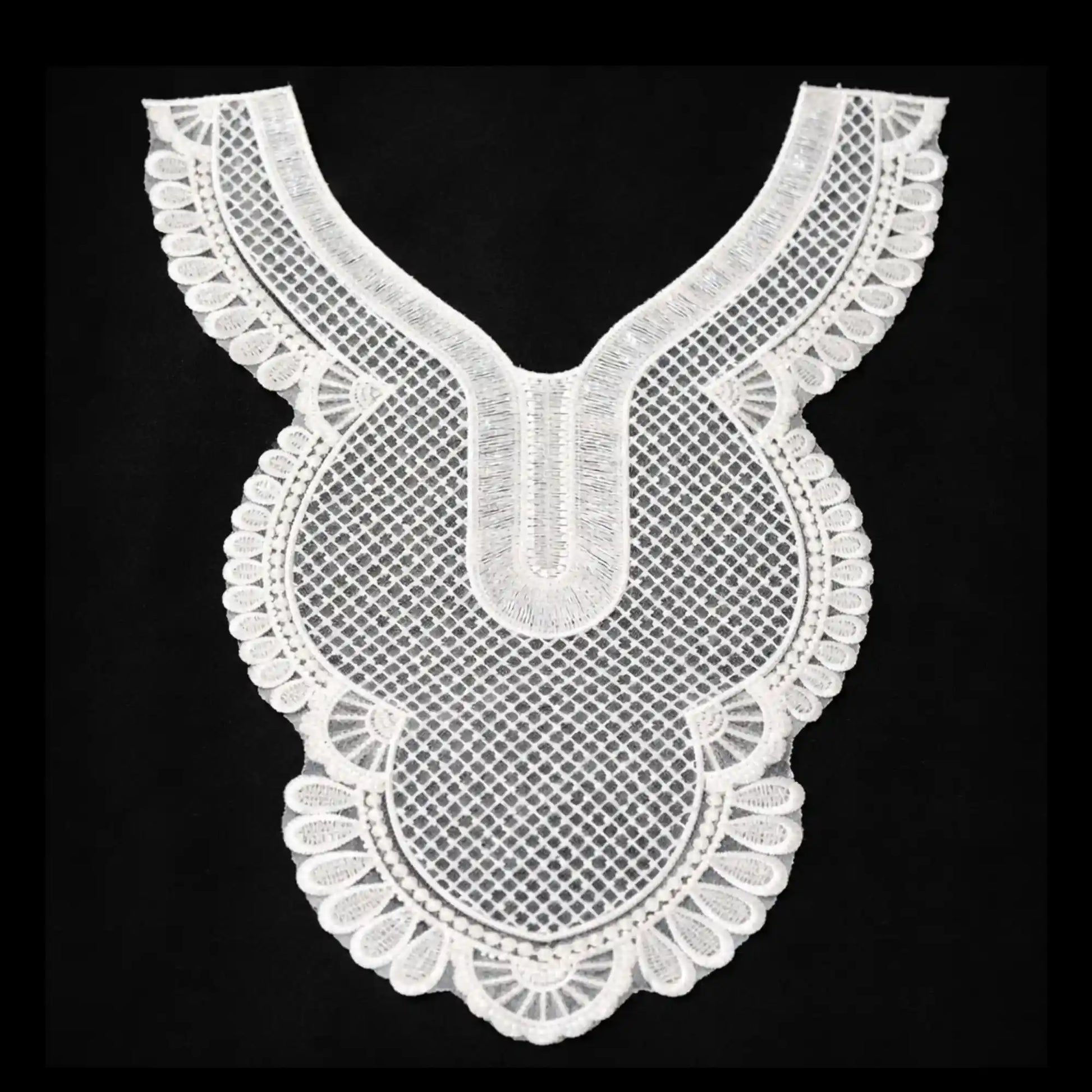 Beaded neckline patch close-up – sequins beads, 12.5x17 inch, for blouse kurti gown – Gleemify