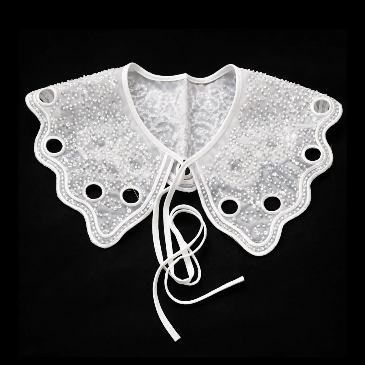 Detachable sequin collar close-up – beads sequins, 16 inch, removable neckline for dress – Gleemify