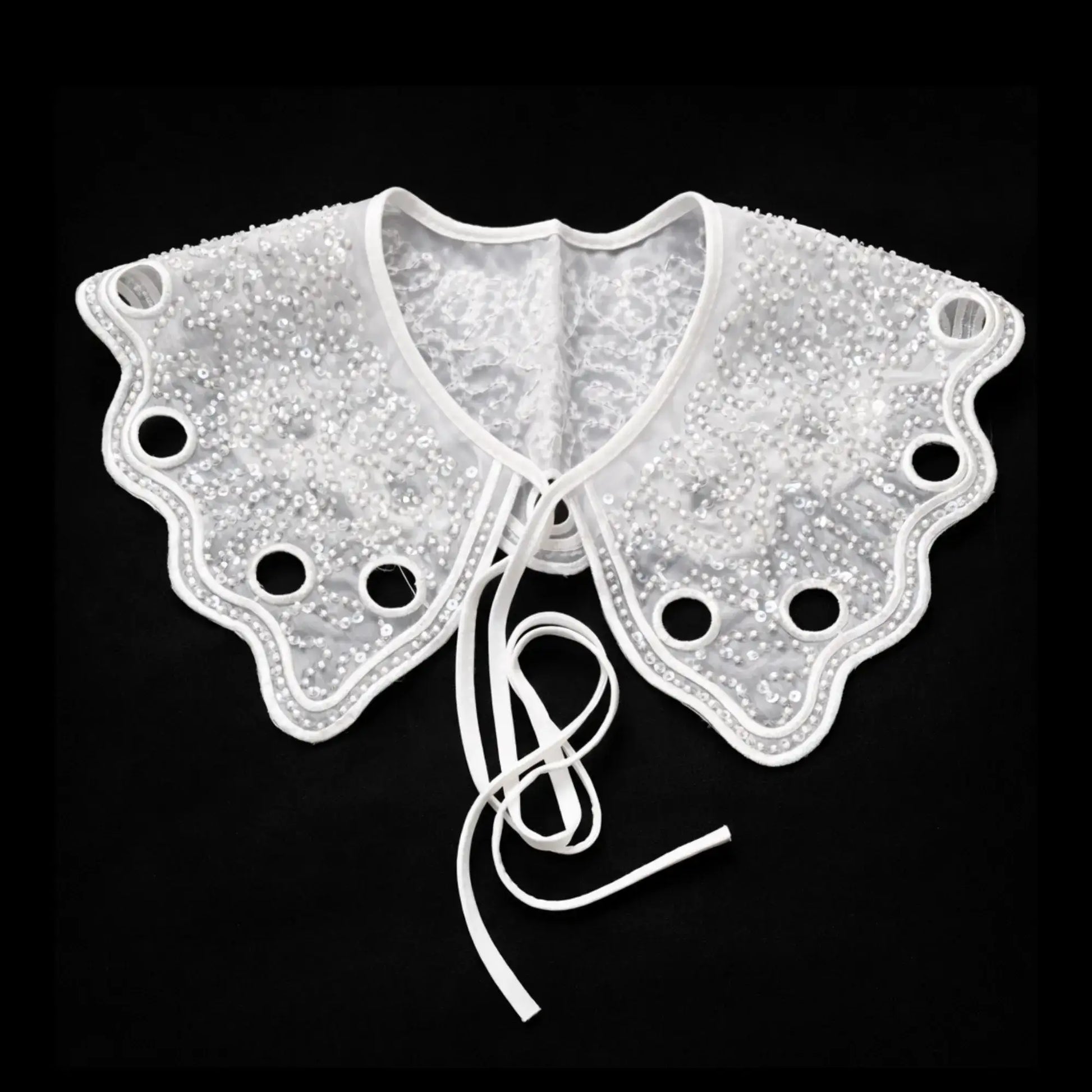 Detachable sequin collar close-up – beads sequins, 16 inch, removable neckline for dress – Gleemify