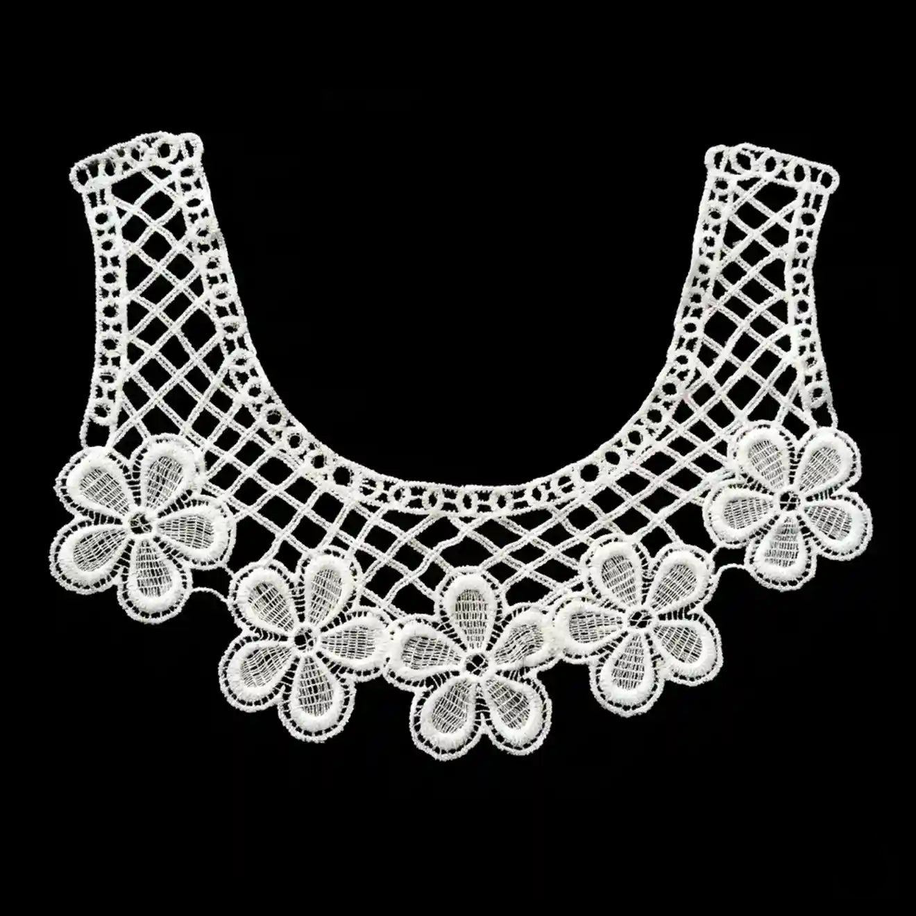 Embroidered neckline patch on kurti – dyeable lace, 13x12 inch, for gown blouse India – Gleemify