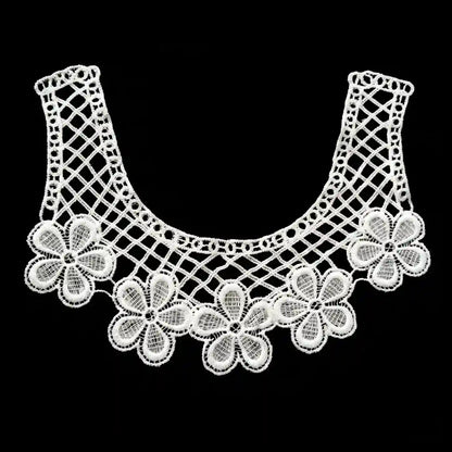 Embroidered neckline patch on kurti – dyeable lace, 13x12 inch, for gown blouse India – Gleemify