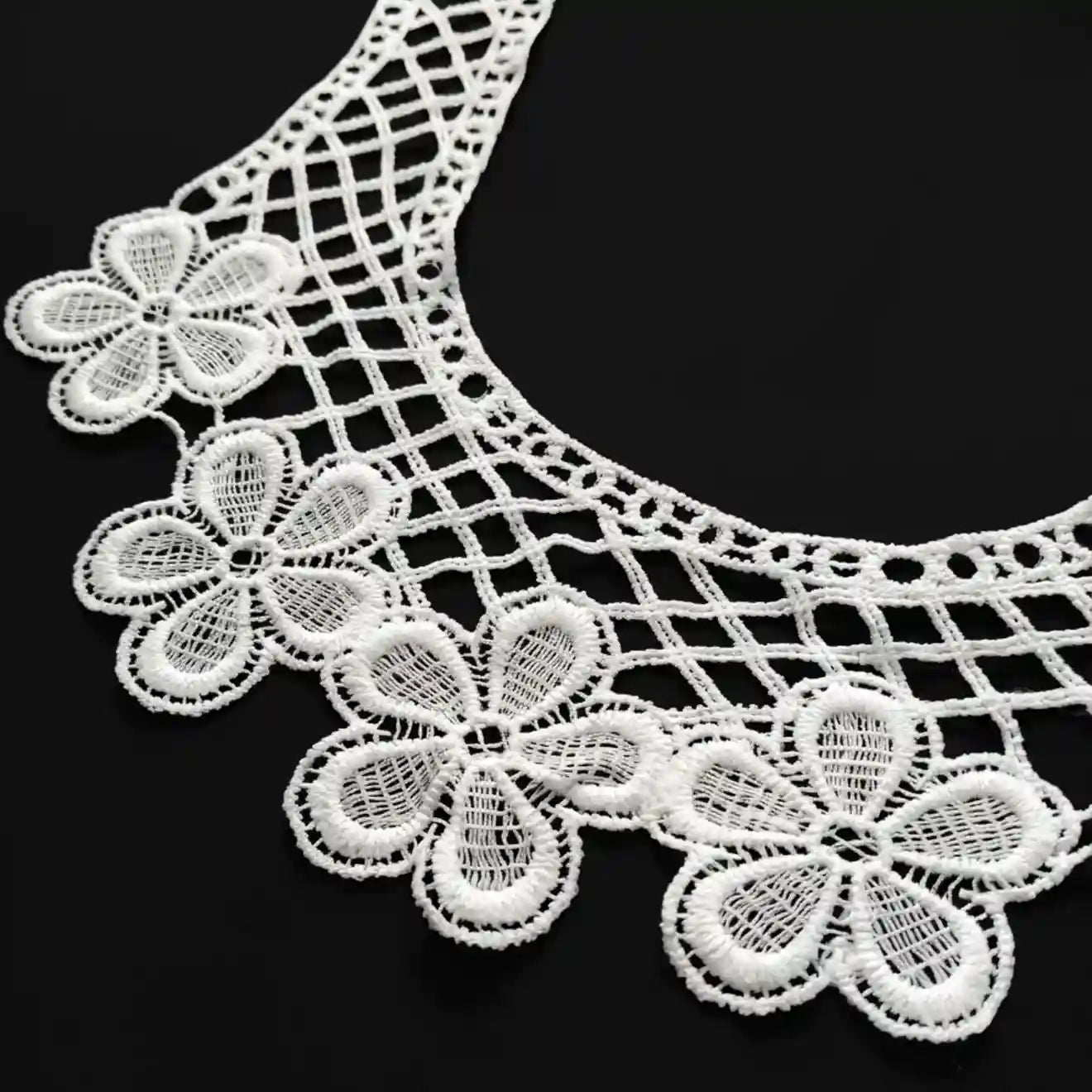 Floral neckline applique detail – dyeable embroidery, 13x12 inch, for ethnic dress India – Gleemify