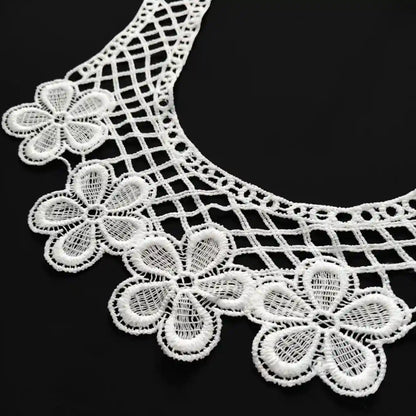 Floral neckline applique detail – dyeable embroidery, 13x12 inch, for ethnic dress India – Gleemify