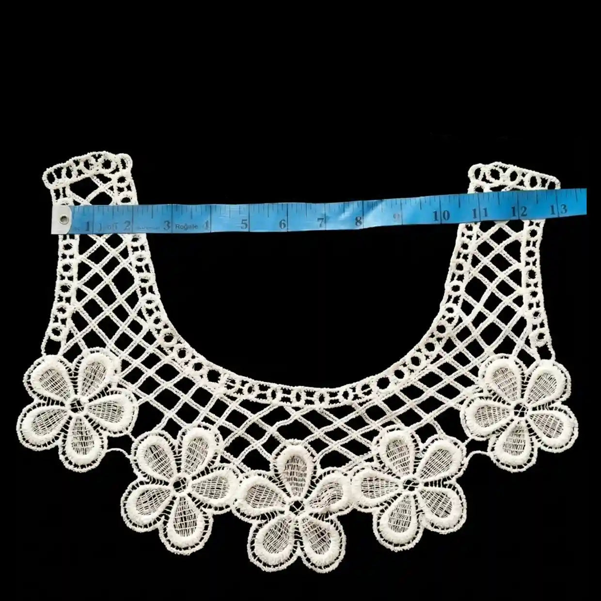 Floral neckline lace patch flat lay – dyeable embroidery, 13x12 inch, for ethnic kurti blouse – Gleemify