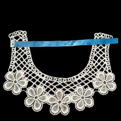 Floral neckline lace patch flat lay – dyeable embroidery, 13x12 inch, for ethnic kurti blouse – Gleemify