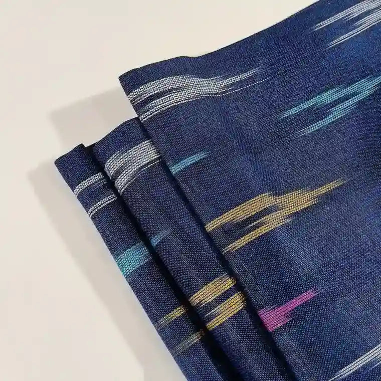 Cotton ikat fabric drape – pure cotton, 44 inch wide, handloom print for kurti India – Gleemify