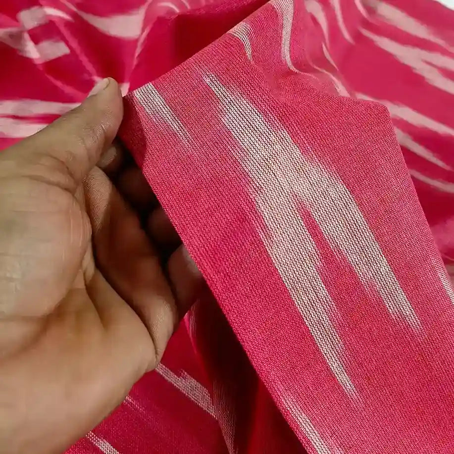 Handloom ikat cotton flat lay – pure cotton, 44 inch wide, for ethnic kurta shirt India – Gleemify