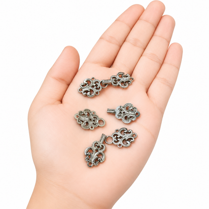 Silver frog metal closure on bandhgala suit fabric styling – Gleemify