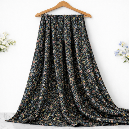Dark midnight floral cotton lifestyle – pure cotton, 44 inch wide, for ethnic dress kurti – Gleemify