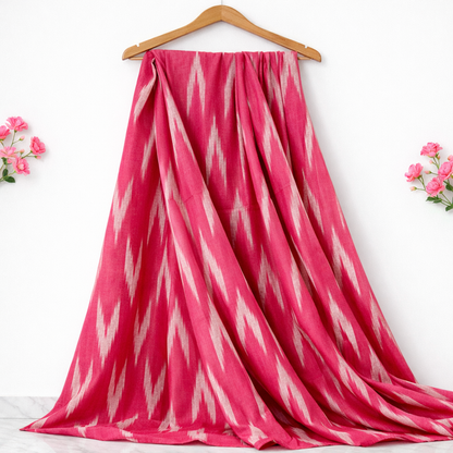 Handloom ikat cotton product view – pure cotton, 44 inch wide, for ethnic kurti shirt India – Gleemify