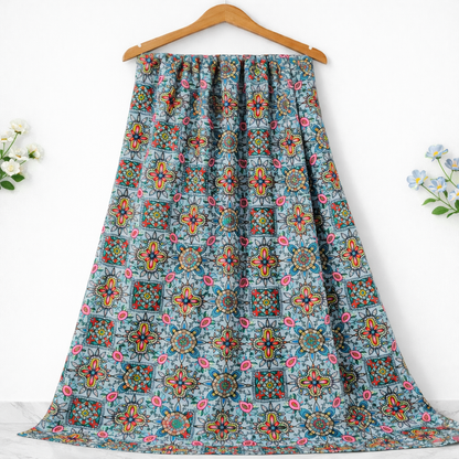 Embroidered cotton fabric lifestyle – pure cotton, 40 inch wide, for boutique dress India – Gleemify