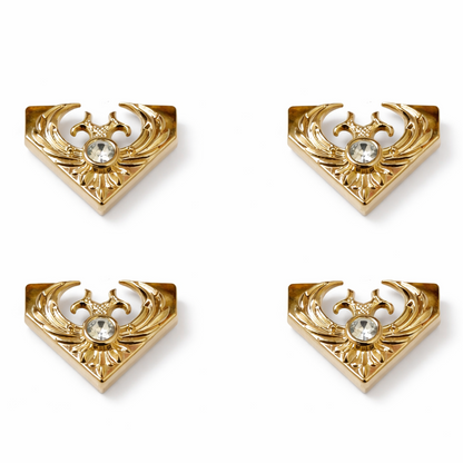 Gold eagle collar tips detail view – metal crystal, set of 4, for formal shirt kurta collar – Gleemify
