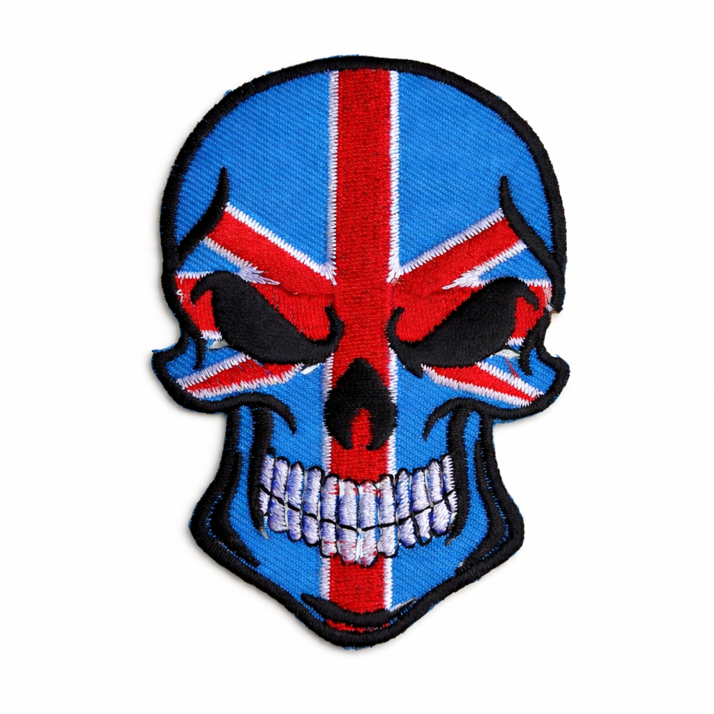 Gleemify Union Jack skull patch product photo buy online India worldwide shipping