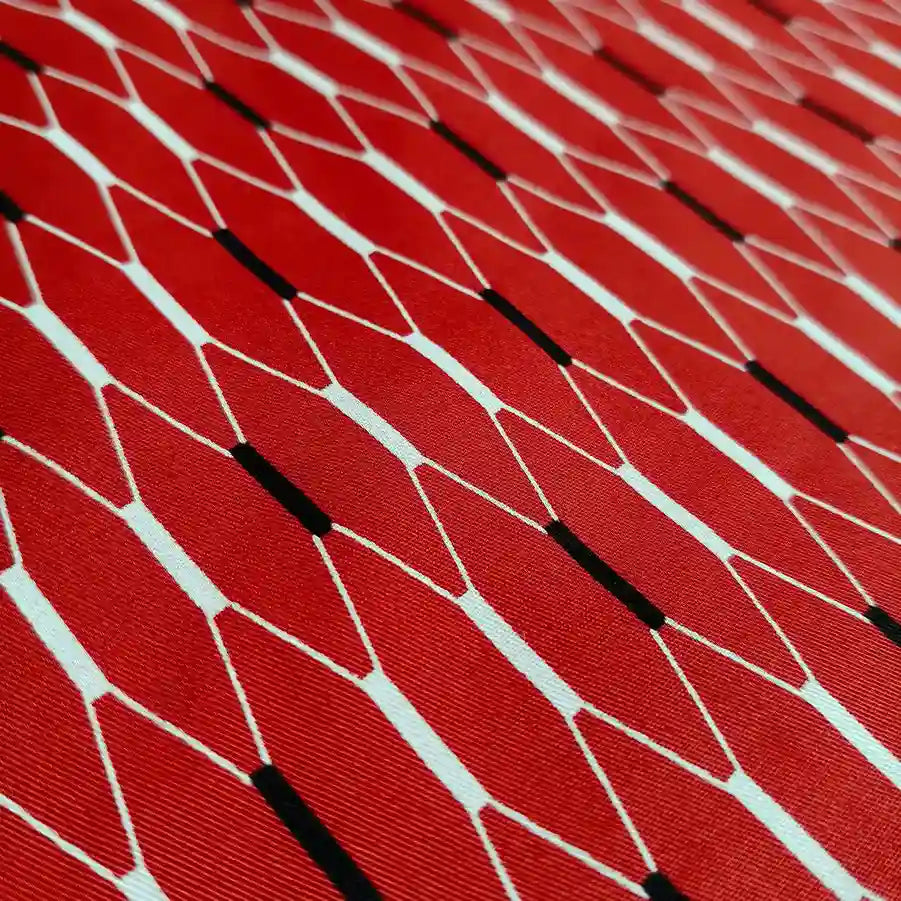Red geometric cotton fabric on roll – pure cotton, 58 inch wide, for ethnic garments India – Gleemify