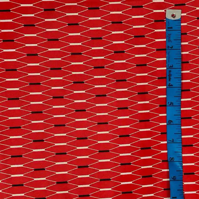 Red geometric cotton print detail – pure cotton, 58 inch wide, for shirt kurti India – Gleemify