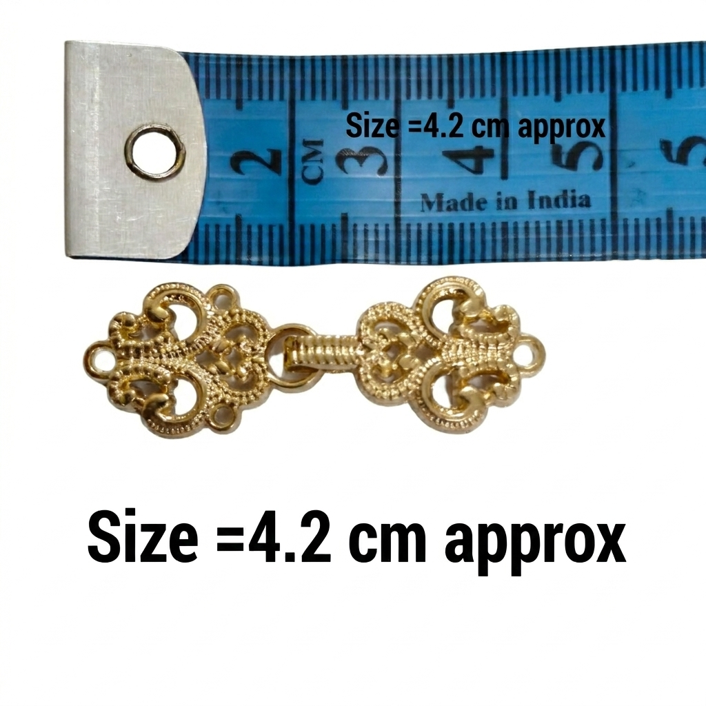 Gold frog buttons flat lay showing full closure set India – Gleemify