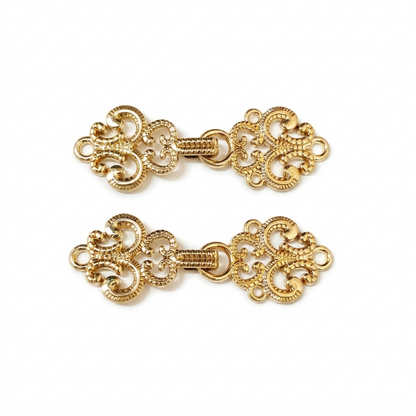Gold frog closure Chinese knot bandhgala buttons, set of 4, for sherwani, jodhpuri and indo-western wedding wear – Gleemify