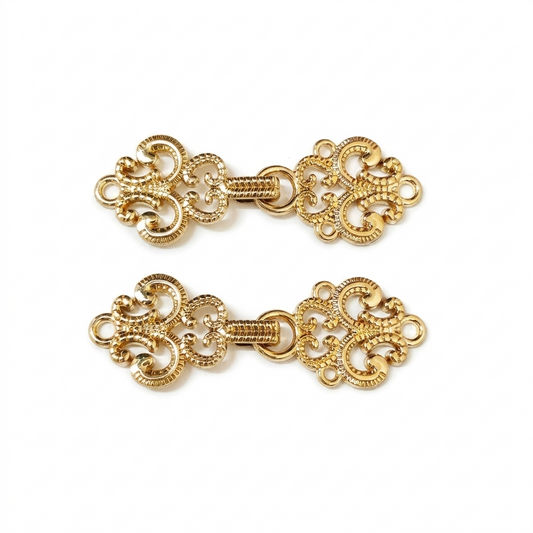 Gold frog closure Chinese knot bandhgala buttons, set of 4, for sherwani, jodhpuri and indo-western wedding wear – Gleemify