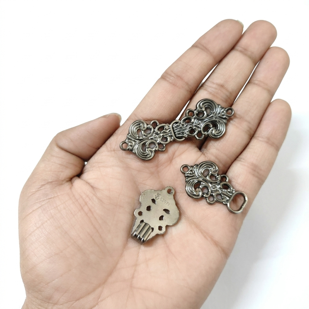 Gunmetal Chinese knot button flat lay – metal, set of 4, for indo-western bandhgala suit – Gleemify