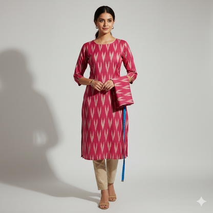 Handloom ikat cotton close-up – pure cotton, 44 inch wide, traditional print for shirt India – Gleemify