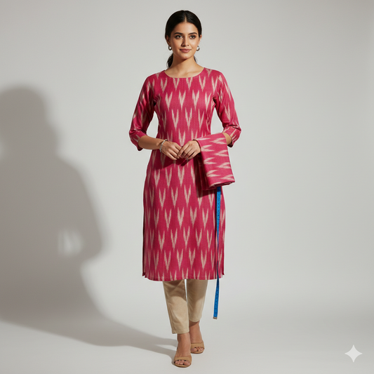 Handloom ikat cotton close-up – pure cotton, 44 inch wide, traditional print for shirt India – Gleemify