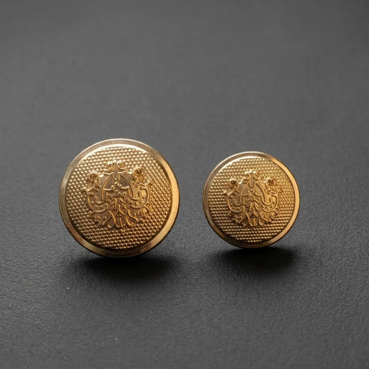 Gold heraldic crest shank metal buttons in 21mm and 16mm, set of 12 for blazers, suits and uniforms – Gleemify