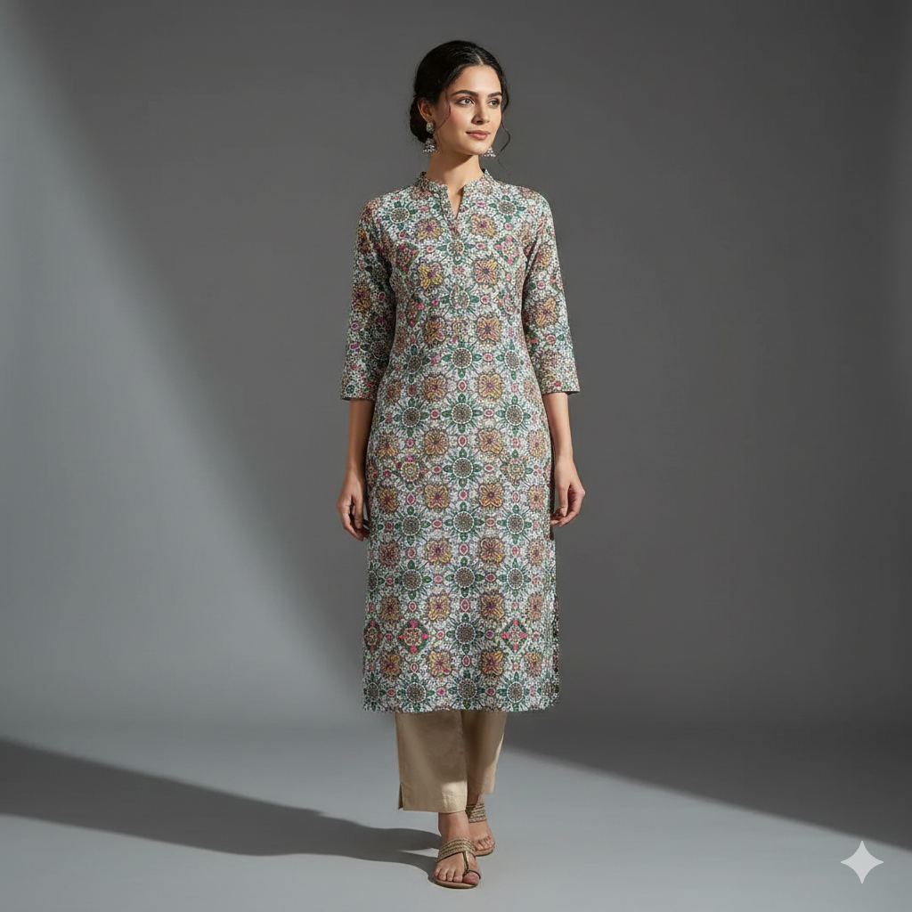 Embroidered floral cotton close-up – pure cotton, 40 inch wide, for kurti dress boutique India – Gleemify