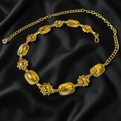 Gold waist chain belt styling – metal, 43 inch, for ethnic party wear kamarbandh women – Gleemify