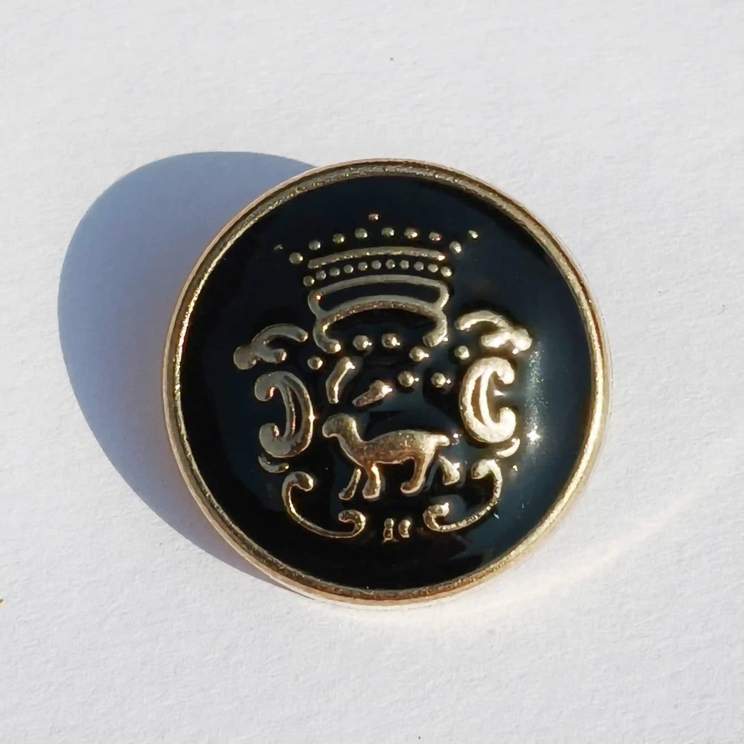 Designer Black & Gold Metal Button with Royal Horse Emblem (18mm & 23mm) for Bandhgala, Jodhpuri Suit, Blazer, Coats & More